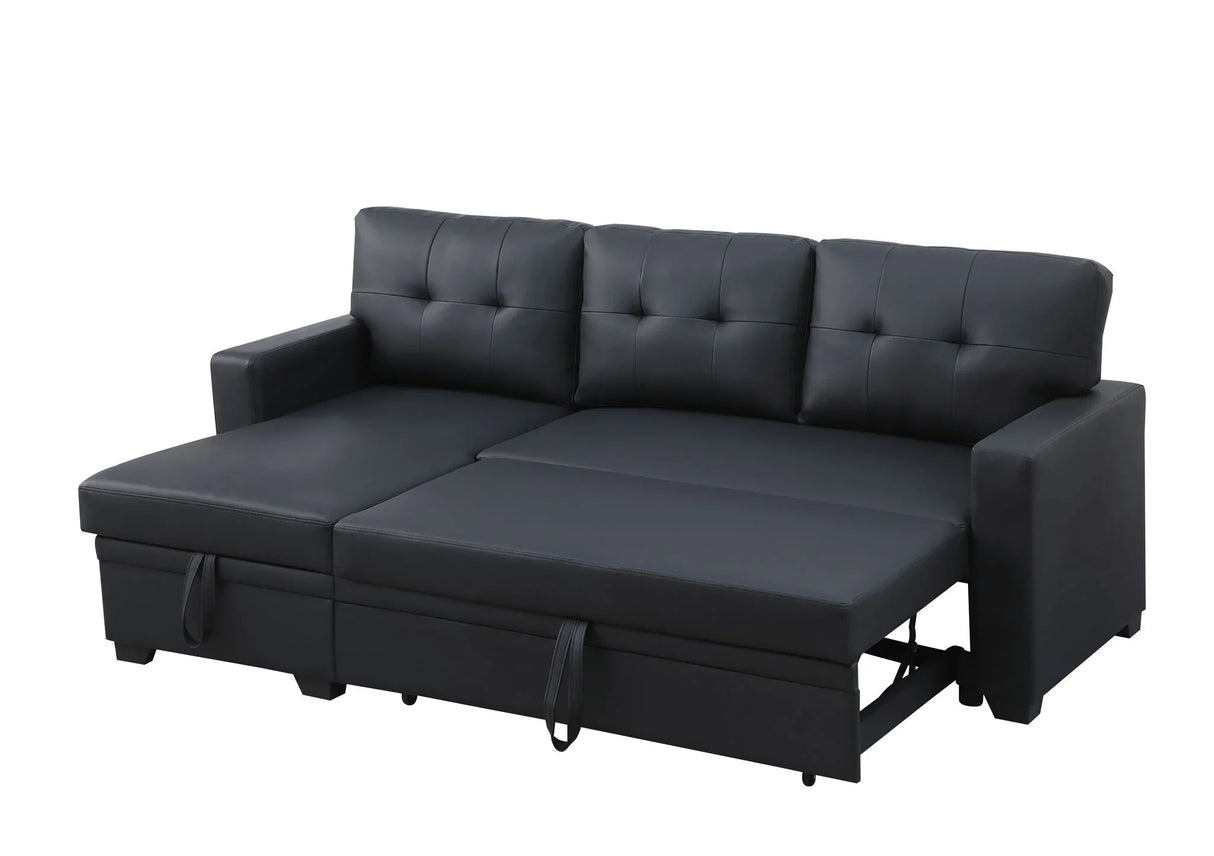 Upholstered Pull Out Sectional Sofa With Chaise - Furniture Home Direct