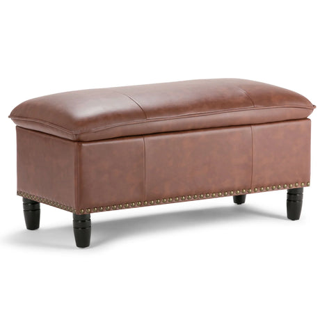 Emily - Storage Ottoman - Cognac - Furniture Home Direct