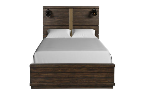 Industrial Farmhouse Designed Bed With Bluetooth - Furniture Home Direct