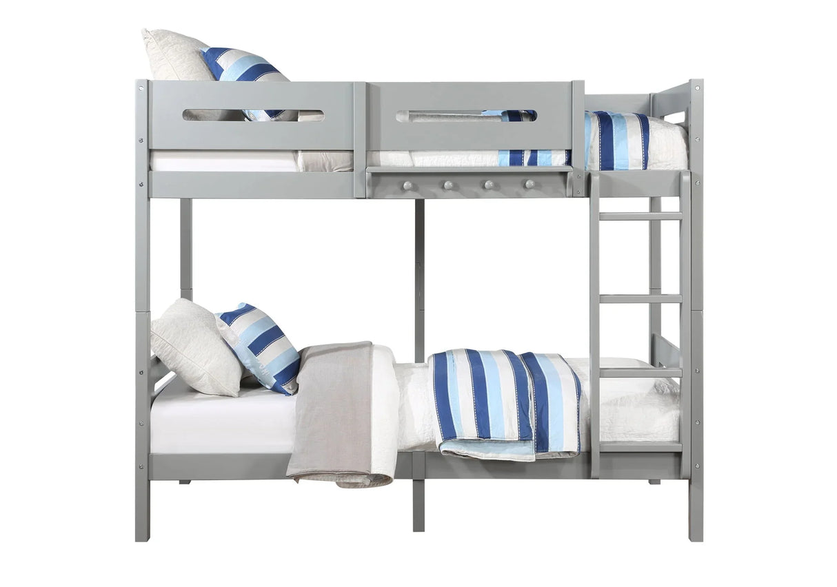 Edah - Twin Twin Bunk Bed - Gray - Furniture Home Direct