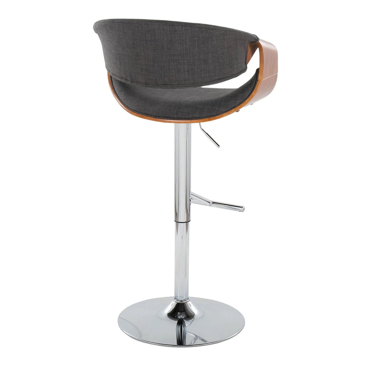 Curvo - Mid Century Modern Adjustable Barstool With Swivel With Straight T Footrest - Furniture Home Direct