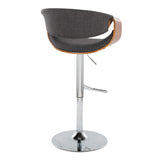 Curvo - Mid Century Modern Adjustable Barstool With Swivel With Straight T Footrest - Furniture Home Direct