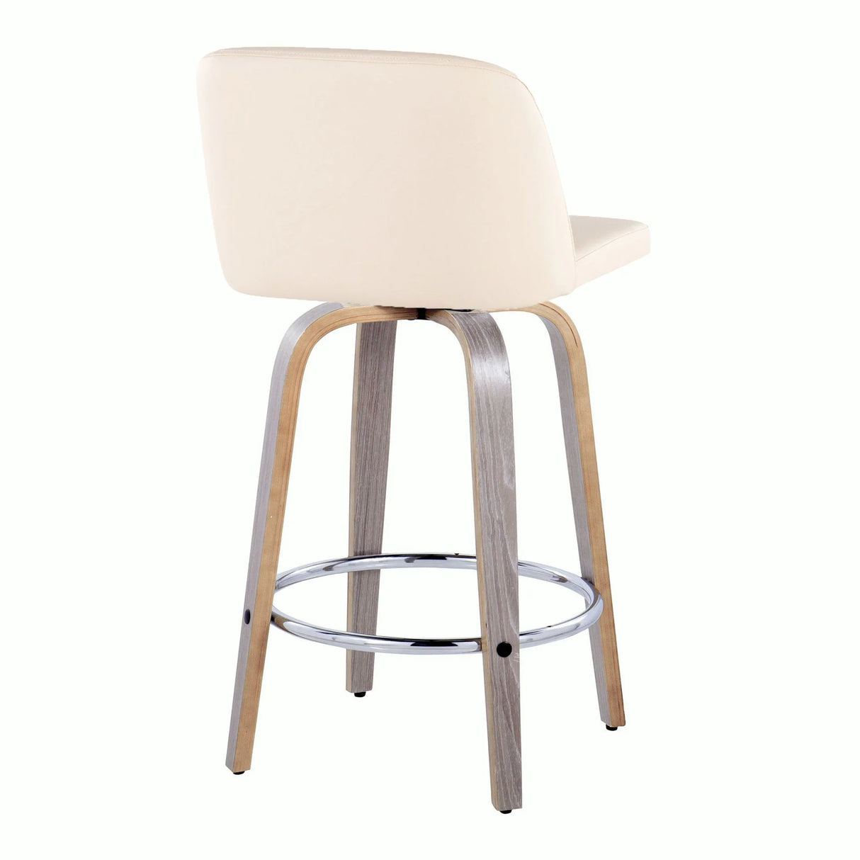Toriano - Contemporary Fixed Height Counter Stool With Swivel & Round Footrest Modern Design (Set of 2) - Furniture Home Direct
