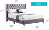 Upholstered Nailhead Trim Chic Bed - Furniture Home Direct