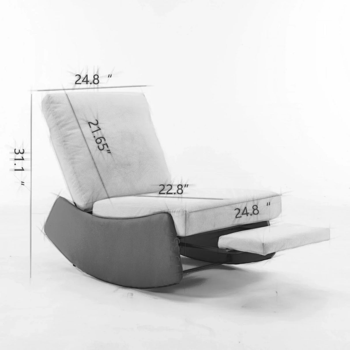 Modern Rocking Chair Recliner, Comfy Rocker Nursery Chair With Footrest, Accent Reading Chair, Upholstered Lounge Chair For Relaxing, Resting, Soft Padded Rocker For Indoor Living Room Bedroom - Furniture Home Direct