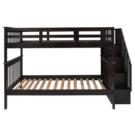 Stairway Bunk Bed With Storage And Guard Rail For Bedroom - Furniture Home Direct