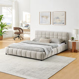 Modern Platform Bed Frame With Thick Chenille Fabric - Furniture Home Direct