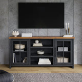 Essex - TV Stand Console For TVs Up To 80" - Black, Whiskey - Furniture Home Direct