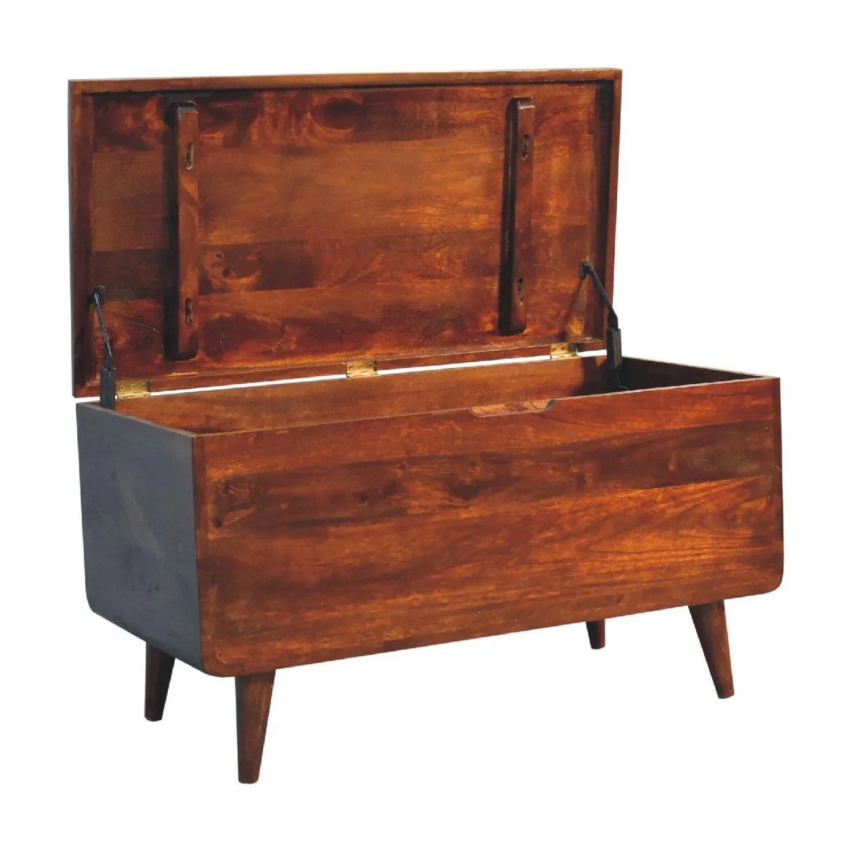 Curved Blanket Box - Chestnut - Furniture Home Direct