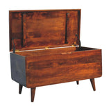 Curved Blanket Box - Chestnut - Furniture Home Direct