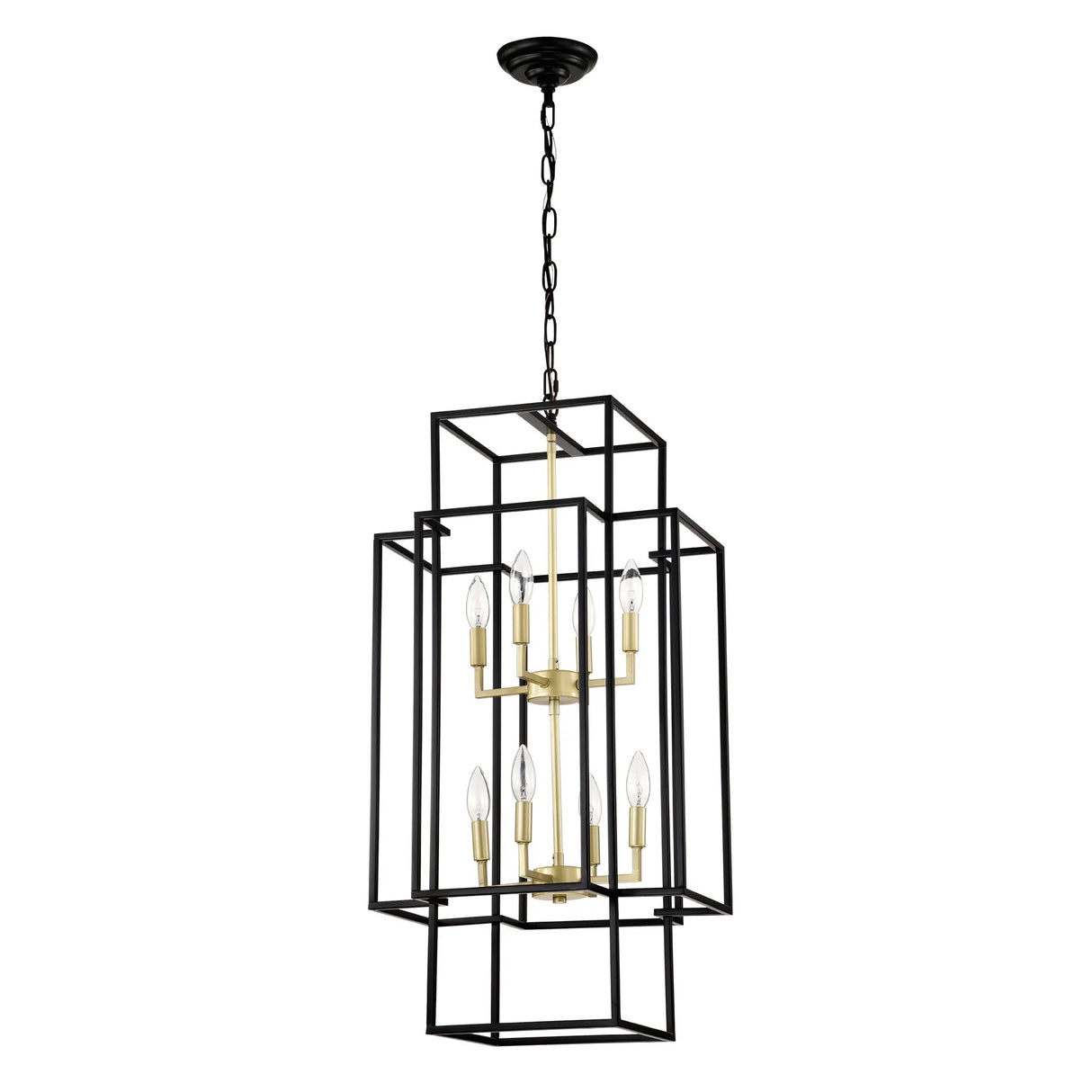 8 Light Lantern Chandelier Lighting, Entryway Chandeliers For High Ceilings, Chandeliers For Dining Room, Foyer, Entry, Staircase, Hallway, Height Adjustable (E12 Bulbs Not Included) - Furniture Home Direct