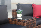 5 Piece Wicker Patio Set With Cushions - Furniture Home Direct