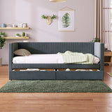 Corduroy Daybed With Two Drawers And Wood Slat - Furniture Home Direct