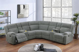 Sectional Sofa Corduroy Power Recliner Modern Gray - Furniture Home Direct