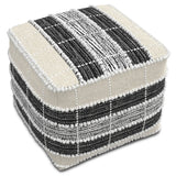 Barley - Square Pouf - White / Beige / Black - Furniture Home Direct