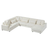 Oversized Sectional Sofa U - Shaped Sofa Couch Modern Sofa Upholstered In Soft Corduroy With A Chaise Lounge For Living Room - Furniture Home Direct