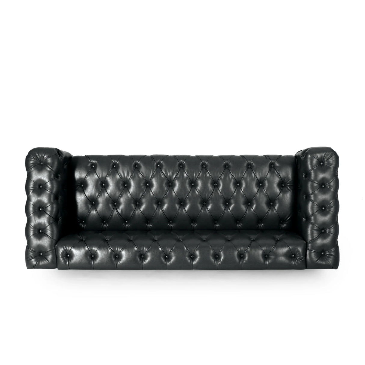 Modern PU Leather Sofa - Black - Furniture Home Direct