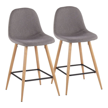 Pebble - Mid Century / Modern Counter Stool (Set of 2) - Furniture Home Direct