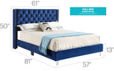 Upholstered Nailhead Trim Chic Bed - Furniture Home Direct