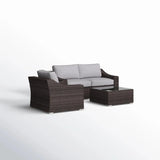 Outdoor Wicker Conversation Set With Cushions, All Weather - Furniture Home Direct