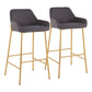 Daniella - Contemporary / Glam Fixed Height Bar Stool (Set of 2) - Furniture Home Direct