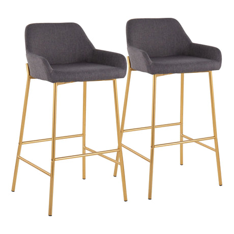 Daniella - Contemporary / Glam Fixed Height Bar Stool (Set of 2) - Furniture Home Direct