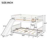 Full Over Full Bunk Bed With Convertible Slide And Ladder - White - Furniture Home Direct
