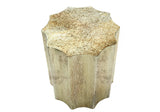 Drum Accent Side Table, Stylish Scalloped Design - Furniture Home Direct