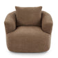 360° Swivel Barrel Sofa Chair With Throw Pillow, Chenille Upholstered Accent Chair - Furniture Home Direct