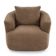 360° Swivel Barrel Sofa Chair With Throw Pillow, Chenille Upholstered Accent Chair - Furniture Home Direct