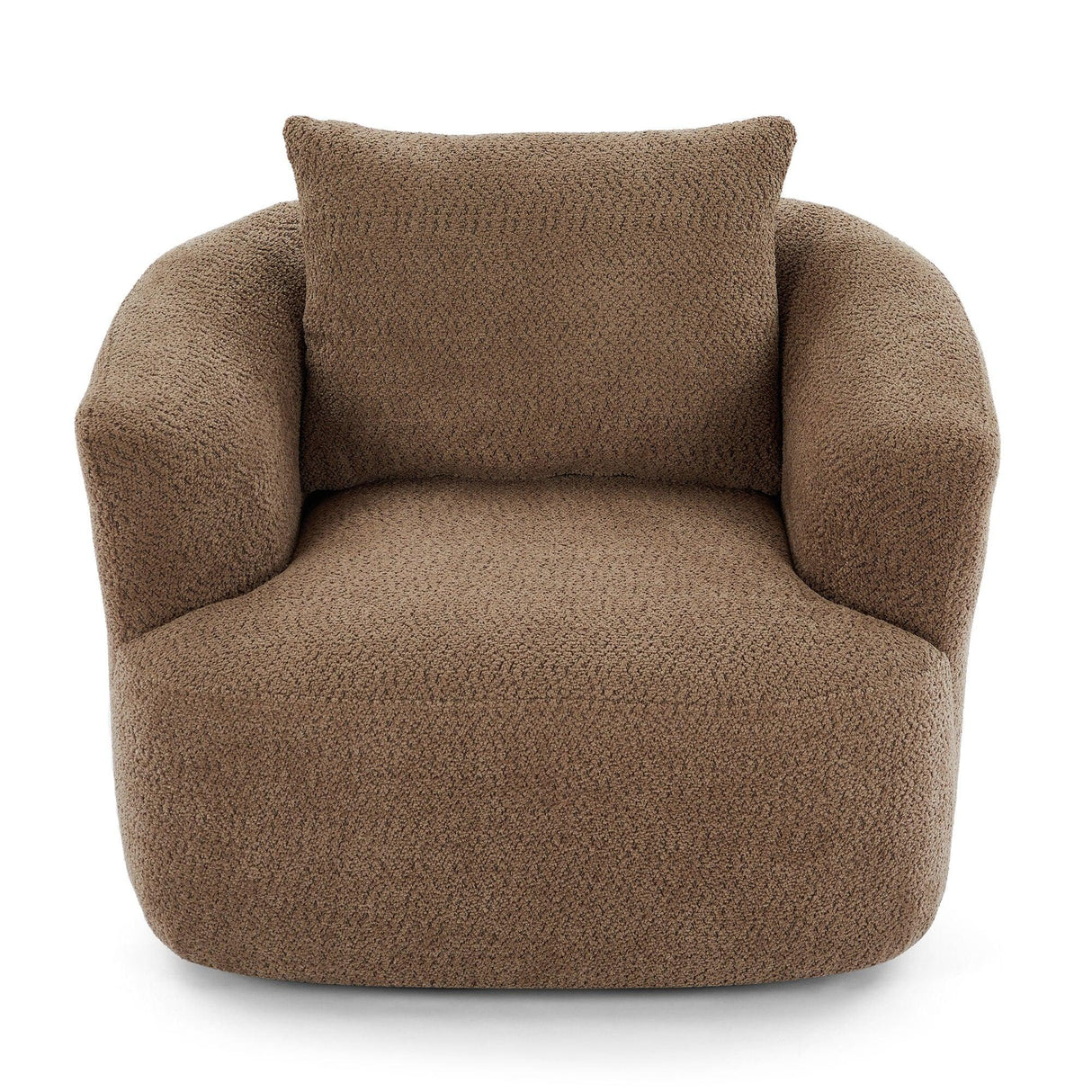 360° Swivel Barrel Sofa Chair With Throw Pillow, Chenille Upholstered Accent Chair - Furniture Home Direct