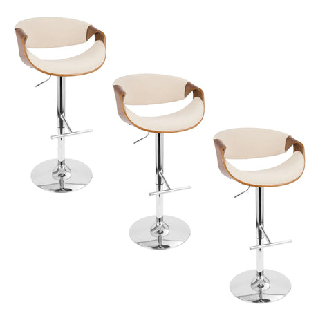 Curvo - Mid Century Modern Adjustable Barstool With Swivel With Straight T Footrest - Furniture Home Direct