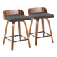 Maya - Mid Century Modern Fixed Height Counter StoolSwivel And Square Footrest (Set of 2) - Furniture Home Direct