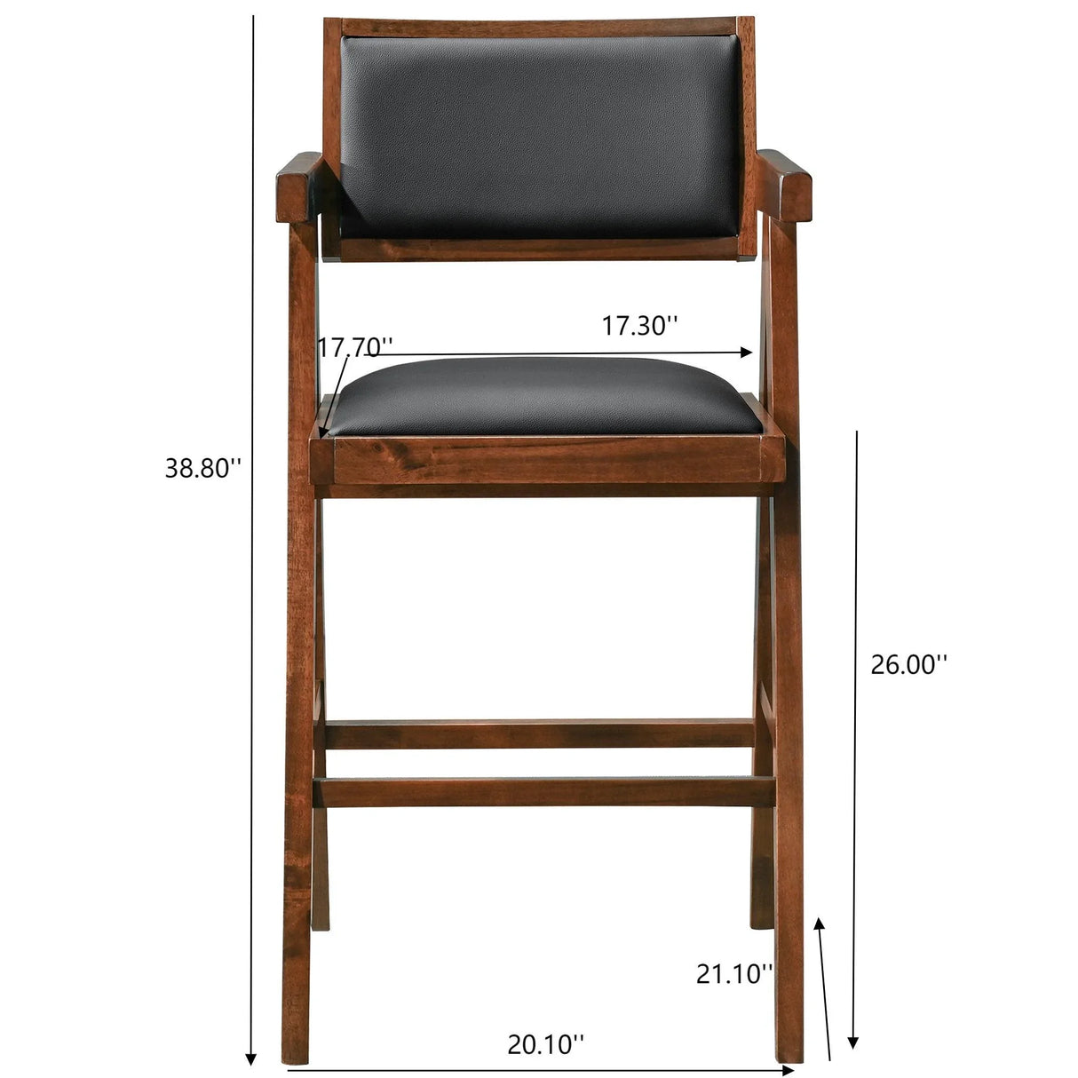 Athena - Counter Chair - Black / Brown - Furniture Home Direct