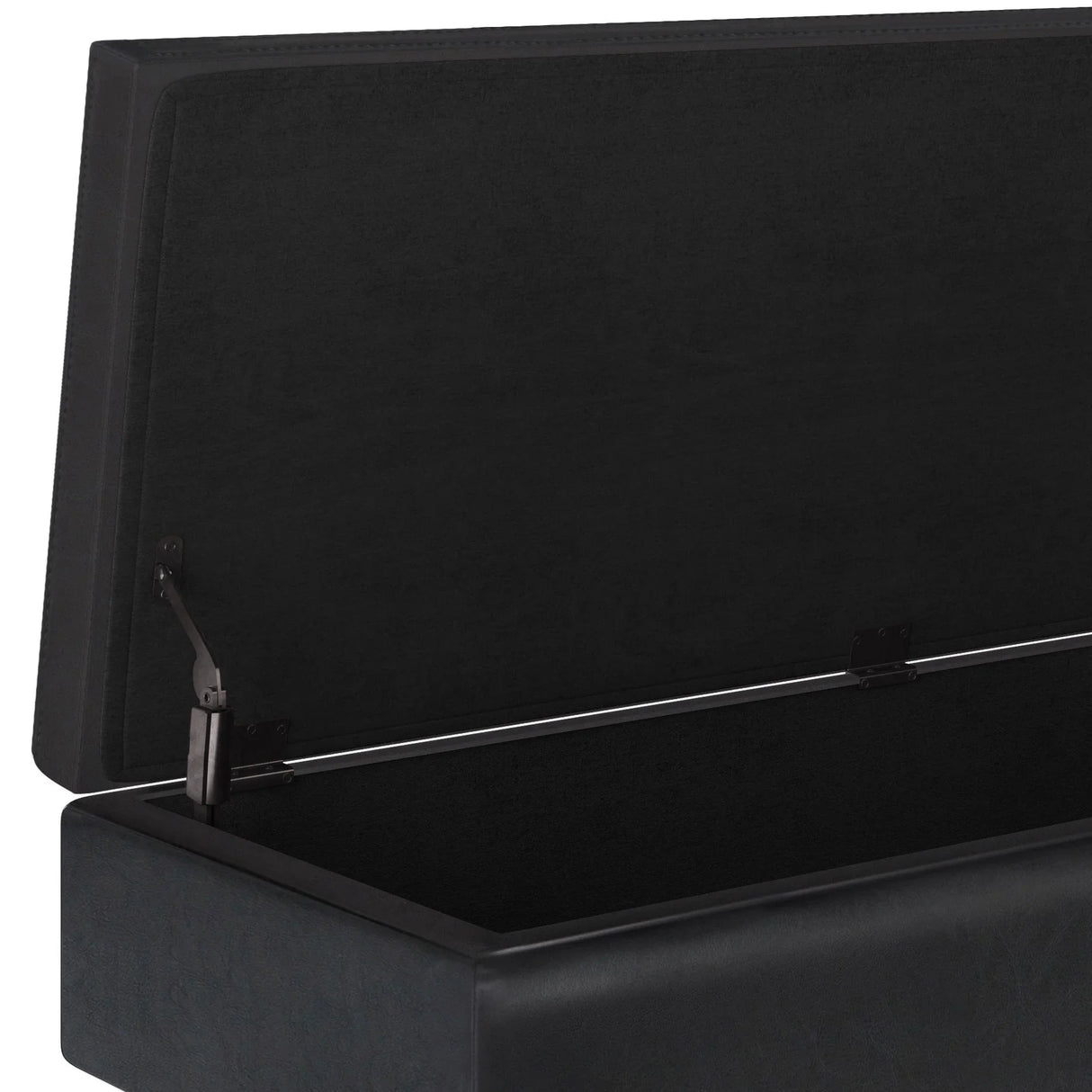 Owen - Rectangular Storage Ottoman - Midnight Black - Furniture Home Direct