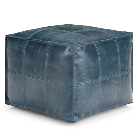 Manning - Square Pouf - Teal - Furniture Home Direct