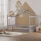 Bed House Bed Frame With Fence - Furniture Home Direct