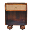 Open Woven Bedside Table, 1 Drawer - Chestnut - Furniture Home Direct