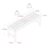 Modern Slat Top Solid Wood Patio Bench - Furniture Home Direct