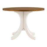 Dining Set Round Table With Upholstered Chairs Walnut Beige - Furniture Home Direct