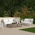 Rowan - Rope Barrel Back Patio Conversation Loveseat Sofa - Optic White - Furniture Home Direct