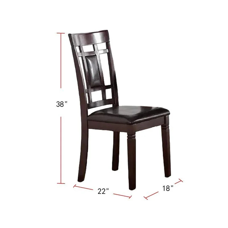 Dining Set with Upholstered PU Chairs 7 Piece Espresso - Furniture Home Direct