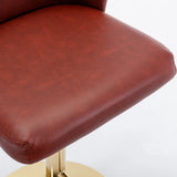 Counter Height Bar Stool Tufted Leather Swivel Burgundy - Furniture Home Direct