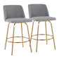 Toriano - Contemporary, Fixed Height Counter Stool With Swivel With Round Footrest (Set of 2) - Furniture Home Direct