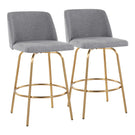 Toriano - Contemporary, Fixed Height Counter Stool With Swivel With Round Footrest (Set of 2) - Furniture Home Direct
