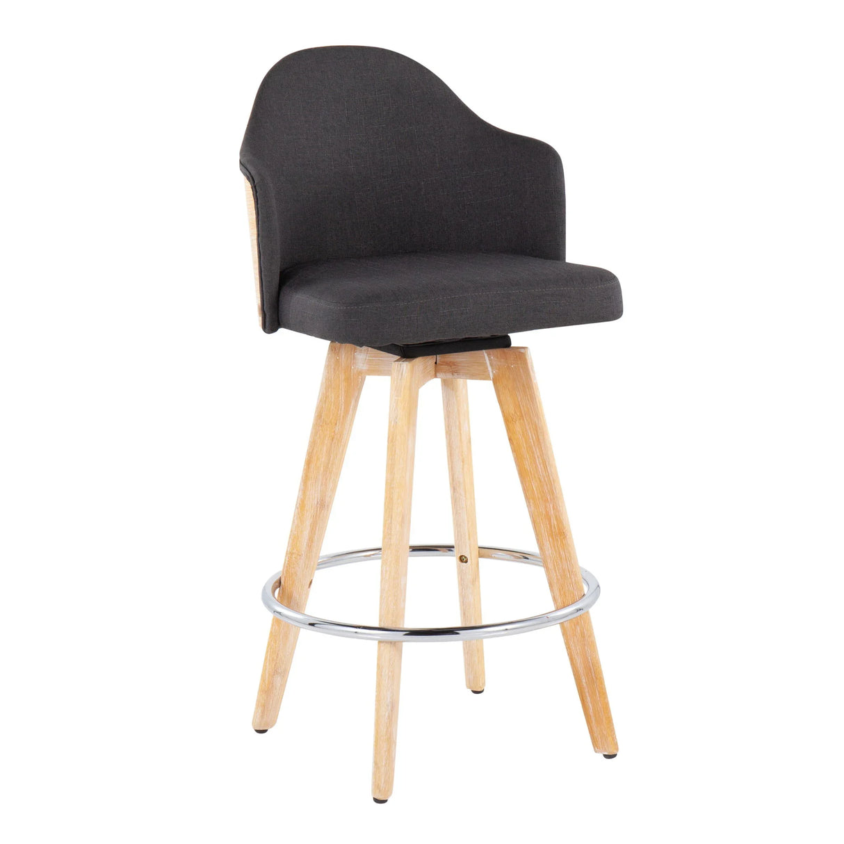 Ahoy - Contemporary Fixed Height Counter Stool & Round Footrest (Set of 2) - Furniture Home Direct