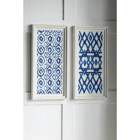 Hanging Sculptures, Modern Wall Art Decor (Set of 2) - White / Blue - Furniture Home Direct