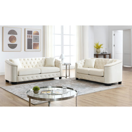 Sofa And Loveseat - Beige - Furniture Home Direct