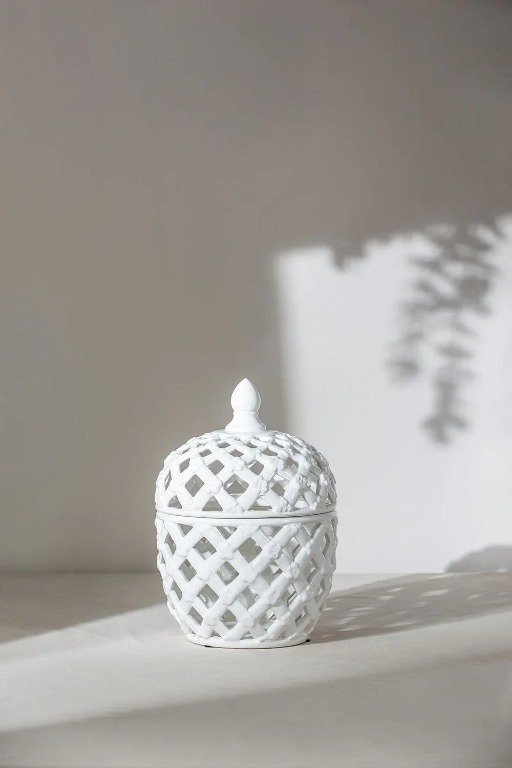 Ballas - Bird Lidded Jar - White - Furniture Home Direct