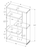 Bookshelf, Bookcase, Etagere, 5 Tier, Office, Glossy Contemporary & Modern - White - Furniture Home Direct